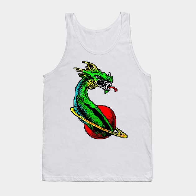 Dragon Planet 8 Bit Art Tank Top by 8 Fists of Tees